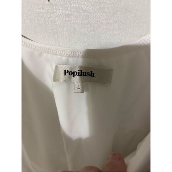 Brand New Popilush Women’s Large White Sleeveless One Piece Body Suit - Picture 4 of 6